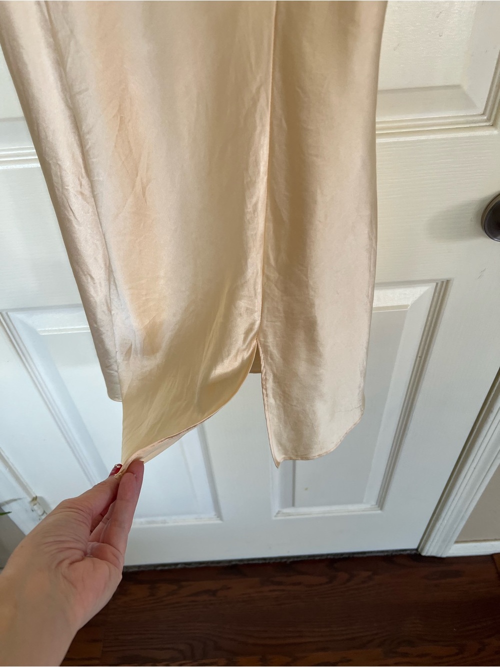 Vintage 1997 Victoria’s Secret 100% Silk Slip Dress L Ivory Champagne - Picture 5 of 10
